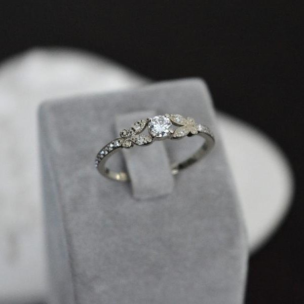 Sužadėtuvių žiedas su deimantais 0.282 ct - Image 3