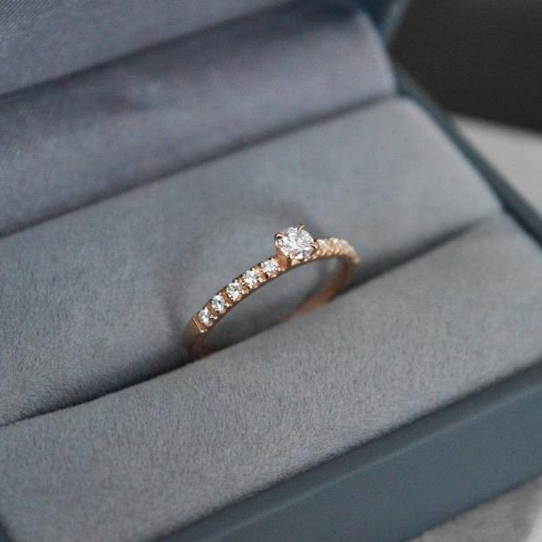 Sužadėtuvių žiedas su deimantais 0.32 ct - Image 3