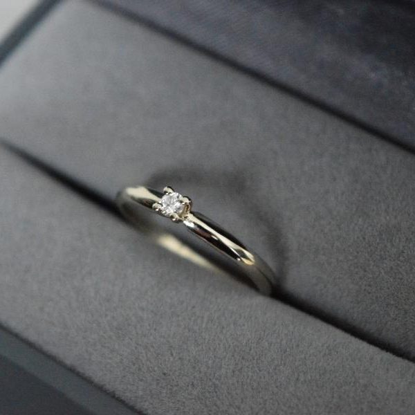 Sužadėtuvių žiedas su deimantu 0.06 ct - Image 3