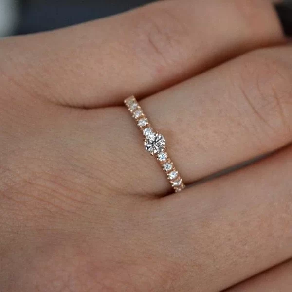 Sužadėtuvių žiedas su deimantais 0.32 ct