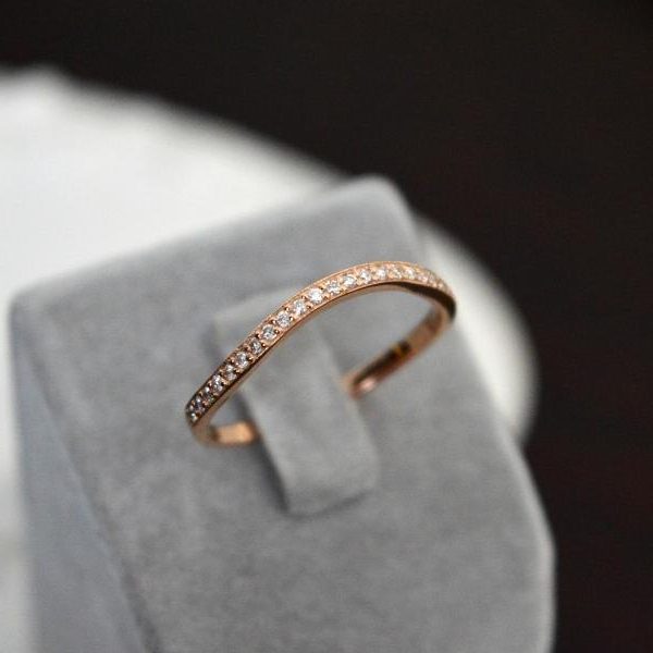 Auksinis žiedas - deimantų juostelė 0.15 ct - Image 3