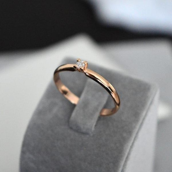 Sužadėtuvių žiedas su deimantu 0.06 ct - Image 4