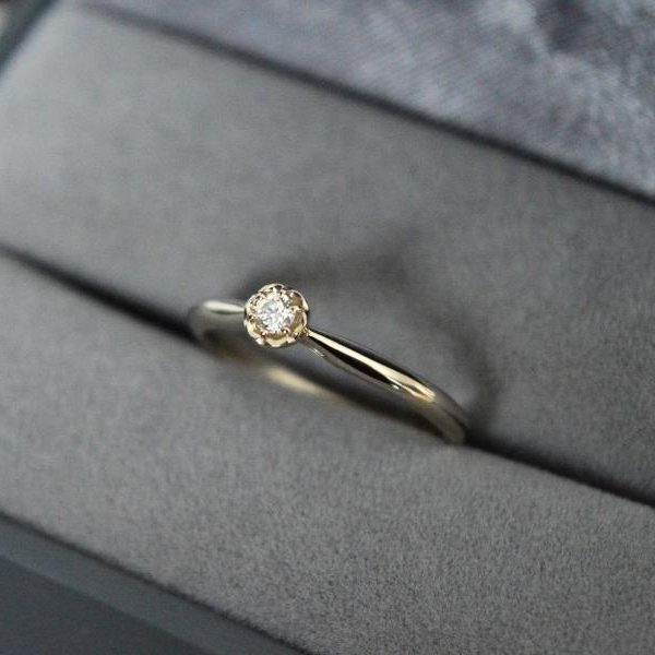 Sužadėtuvių žiedas su deimantu 0.06 ct - Image 3