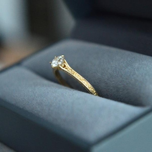 Sužadėtuvių žiedas su deimantu 0.32 ct - Image 4