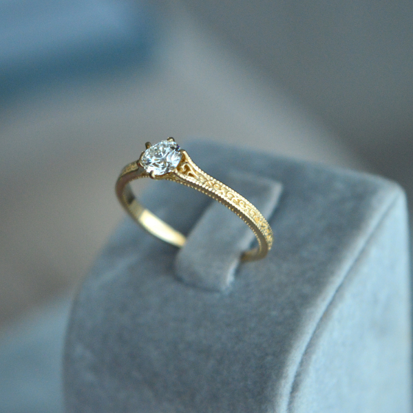 Sužadėtuvių žiedas su deimantu 0.32 ct - Image 3