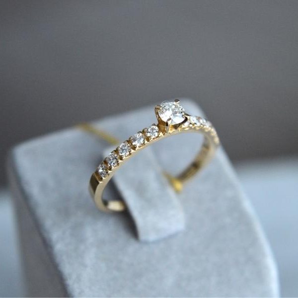 Sužadėtuvių žiedas su deimantais 0.44 ct