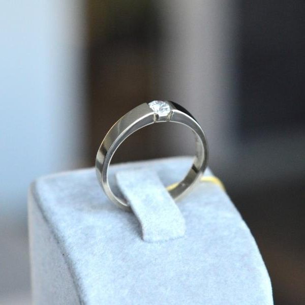 Sužadėtuvių žiedas su deimantu 0.185 ct - Image 3