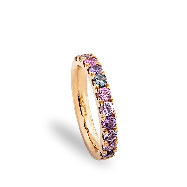 Auksinis žiedas su safyrais 1.034 ct.