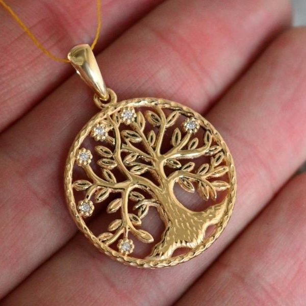 Auksinis pakabukas - Gyvybės medis 0.045 ct - Image 3