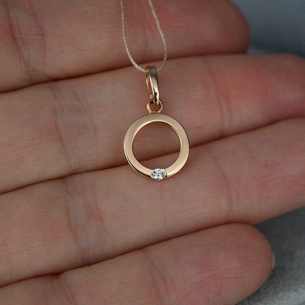 Auksinis pakabukas su deimantu 0.033 ct. - Image 3