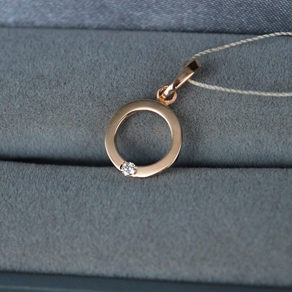 Auksinis pakabukas su deimantu 0.033 ct.