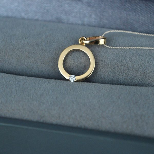 Auksinis pakabukas su deimantu 0.033 ct