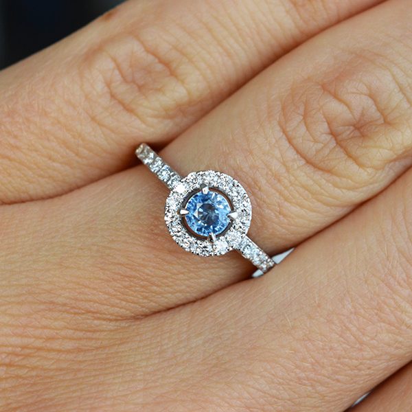 Žiedas su deimantais ir safyru - Image 4