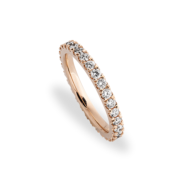 Auksinis žiedas - deimantų juostelė