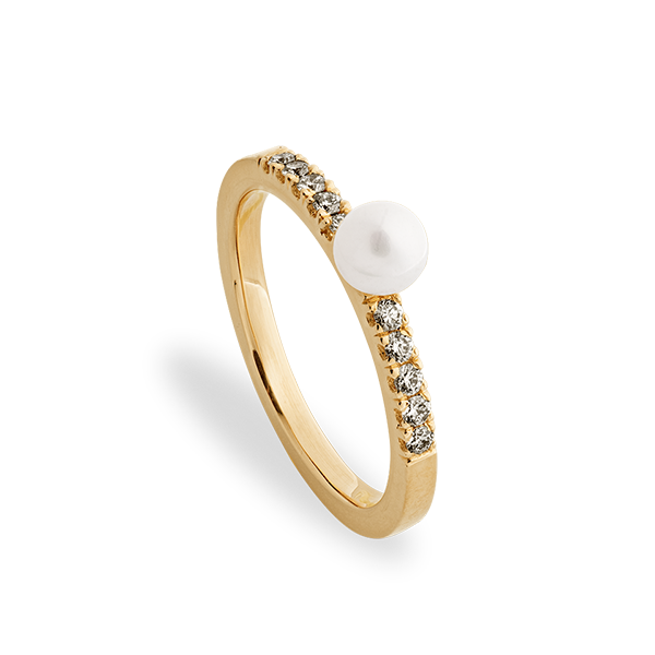 Auksinis žiedas su perlu