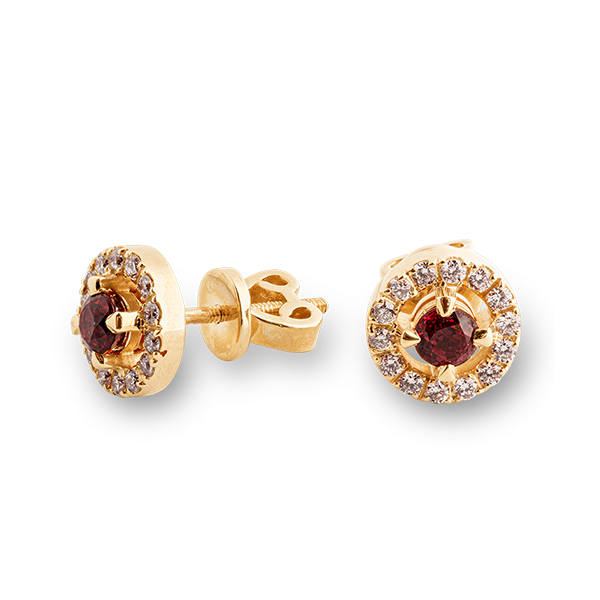 Auskarai su briliantais ir safyrais