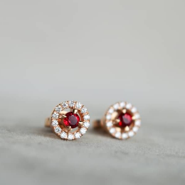 Auksiniai auskarai su deimantais ir safyrais - Image 3