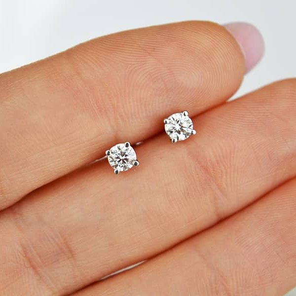 Auksiniai auskarai su deimantais 0.50 ct - Image 3