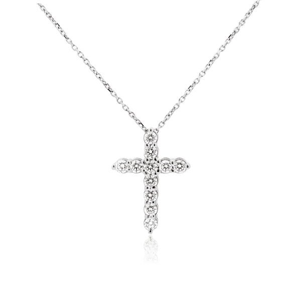 Auksinė grandinėlė su briliantų kryželiu