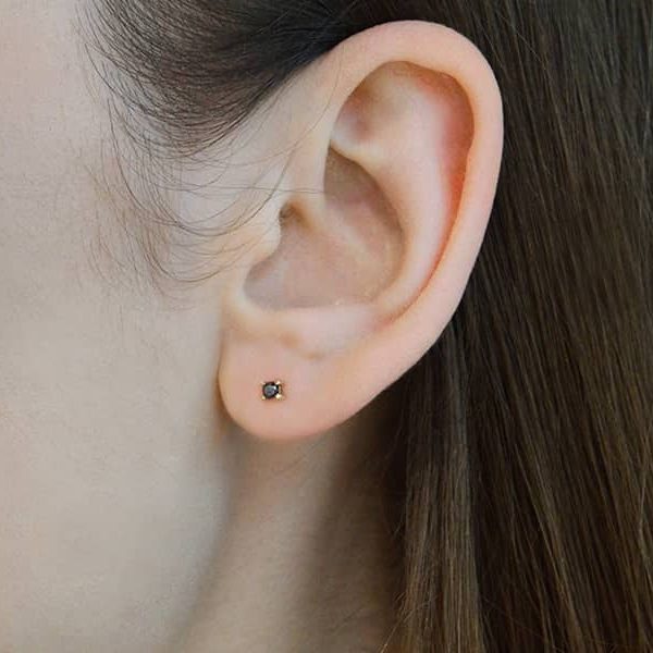 auskarai su juodais deimantais