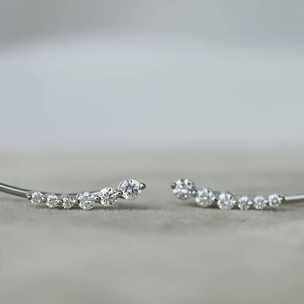 Auksiniai auskarai su briliantais