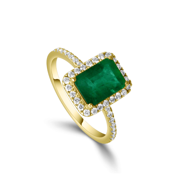 ziedas su smaragdais