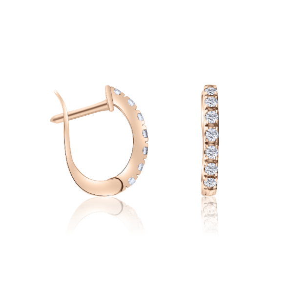 auksiniai auskarai su deimantais