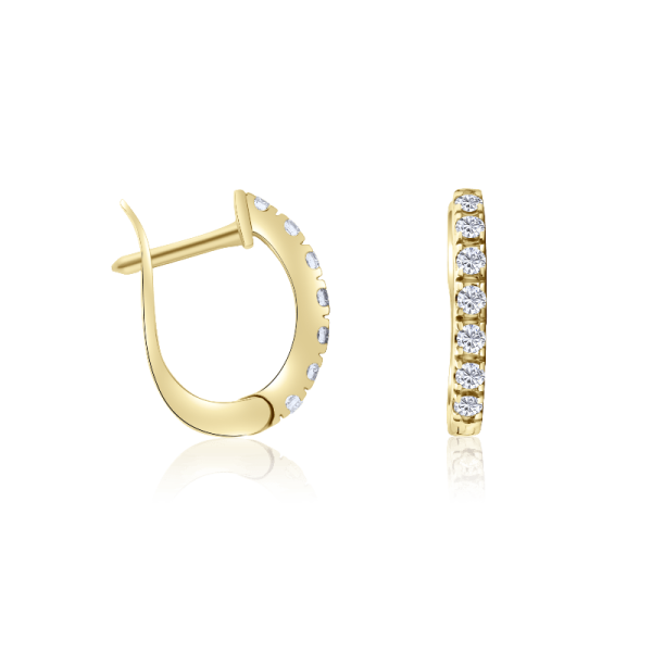 auksiniai auskarai su deimantais