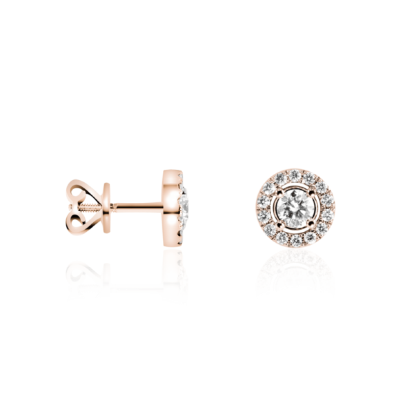 raudono aukso halo auskarai