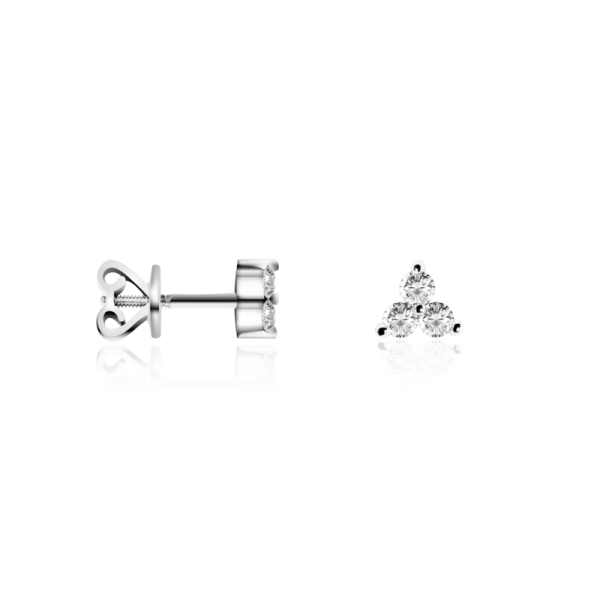 balto aukso auskarai su deimantais