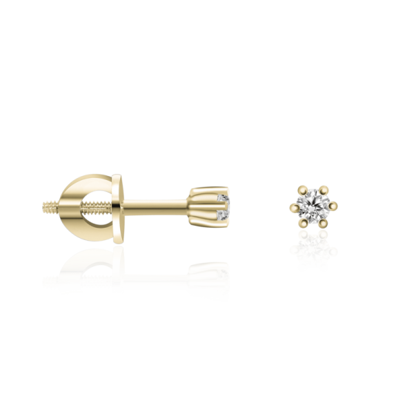 geltono aukso auskarai su deimantais