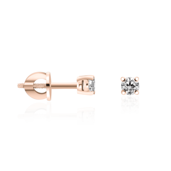 raudono aukso auskarai su deimantais