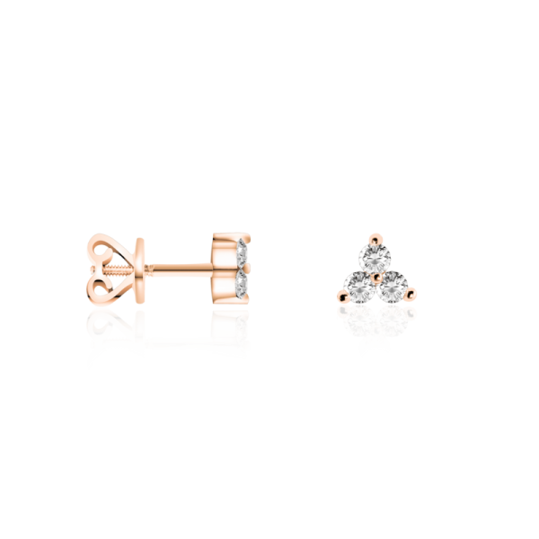 raudono aukso auskarai su deimantais
