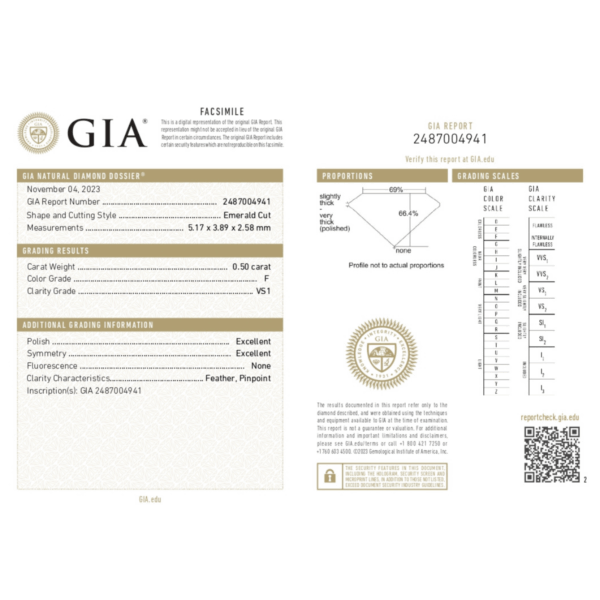 Balto aukso sužadėtuvių žiedas su deimantais 0.84 ct - Image 3